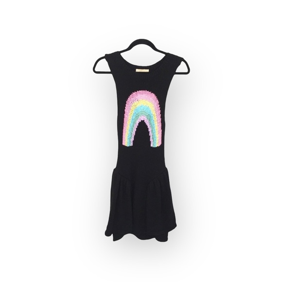Deadstock: new Wildfox ☻ Little Rainbow Liv Knit Tank Mini Dress ☻︎ Black ☻︎ M - Picture 4 of 16